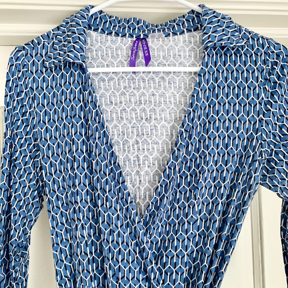 Seraphine Graphic Collared Wrap Dress